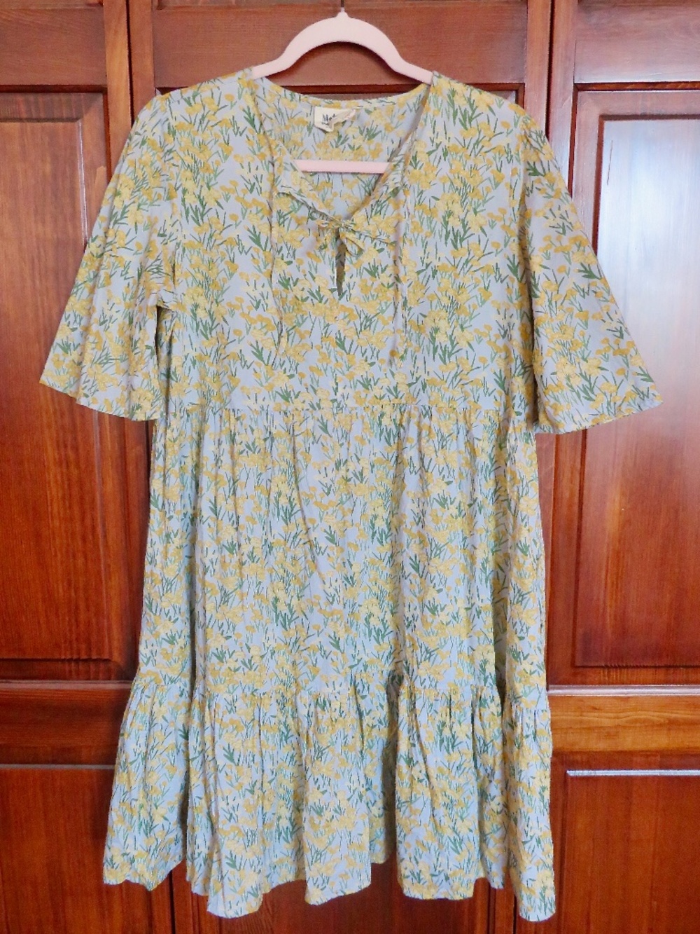 Mata Traders Adelaide Floral Cotton Midi Dress Size Medium M